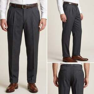 Brooks Brothers Madison 1818 Dress Pants 34x34 Gray Wool Pleated Preppy Luxe NWT